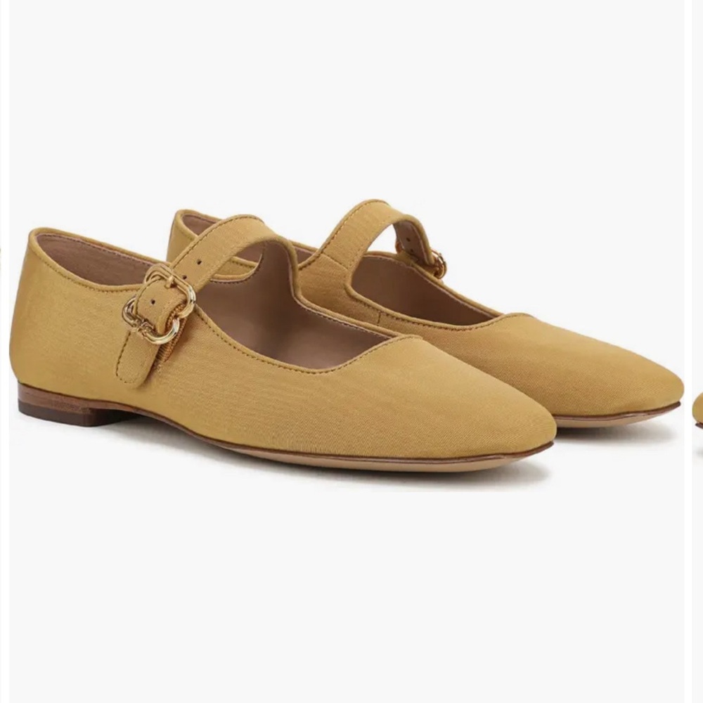 Sam Edelman Square Toe Tan Mary Jane Flats